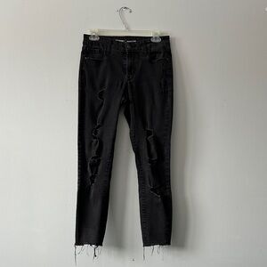 Old Navy Women's Black Ripped Skinny Jeans